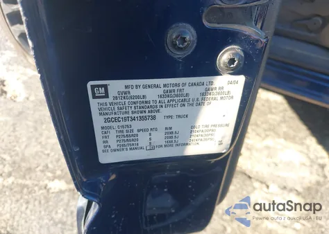 2004 Chevrolet Silverado 1500 Ls from USA, damaged, VIN 2GCEC19T341355738